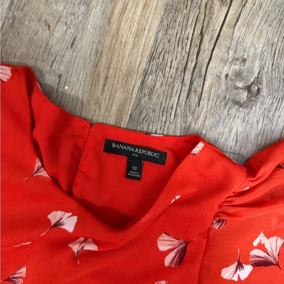 Banana Republic Red Floral Midi Dress - Picture 8 of 16